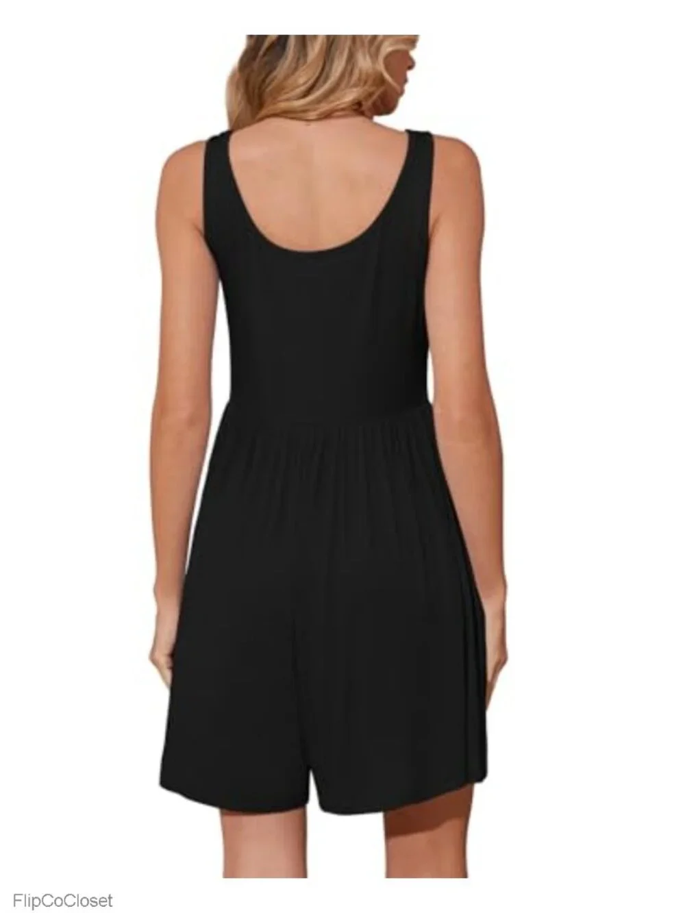 Sleeveless Casual Short Jumpsuit with Pockets for Women Summer Romper